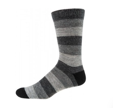 Wollsocken mit Alpaka, gestreift