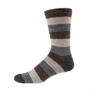 Wollsocken mit Alpaka, gestreift