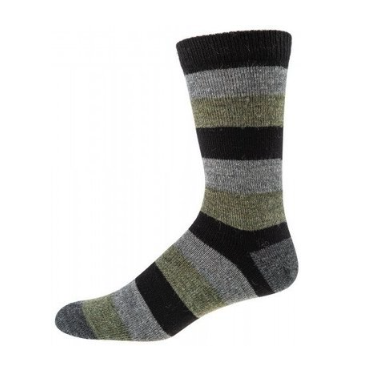 Wollsocken mit Alpaka, gestreift