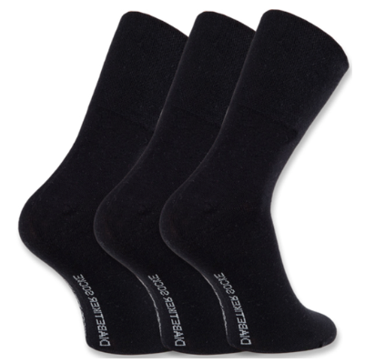 Diabetikersocken, ohne Gummi, 3er Pack,