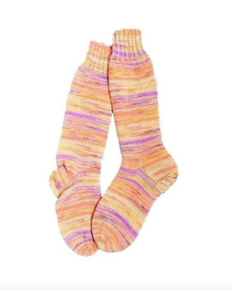 Handgestrickte Socken, langer Schaft, Gr. 36/37