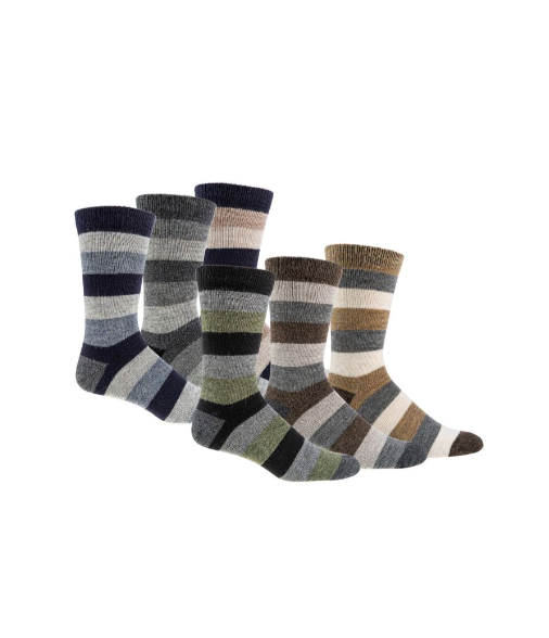 Wollsocken mit Alpaka, gestreift