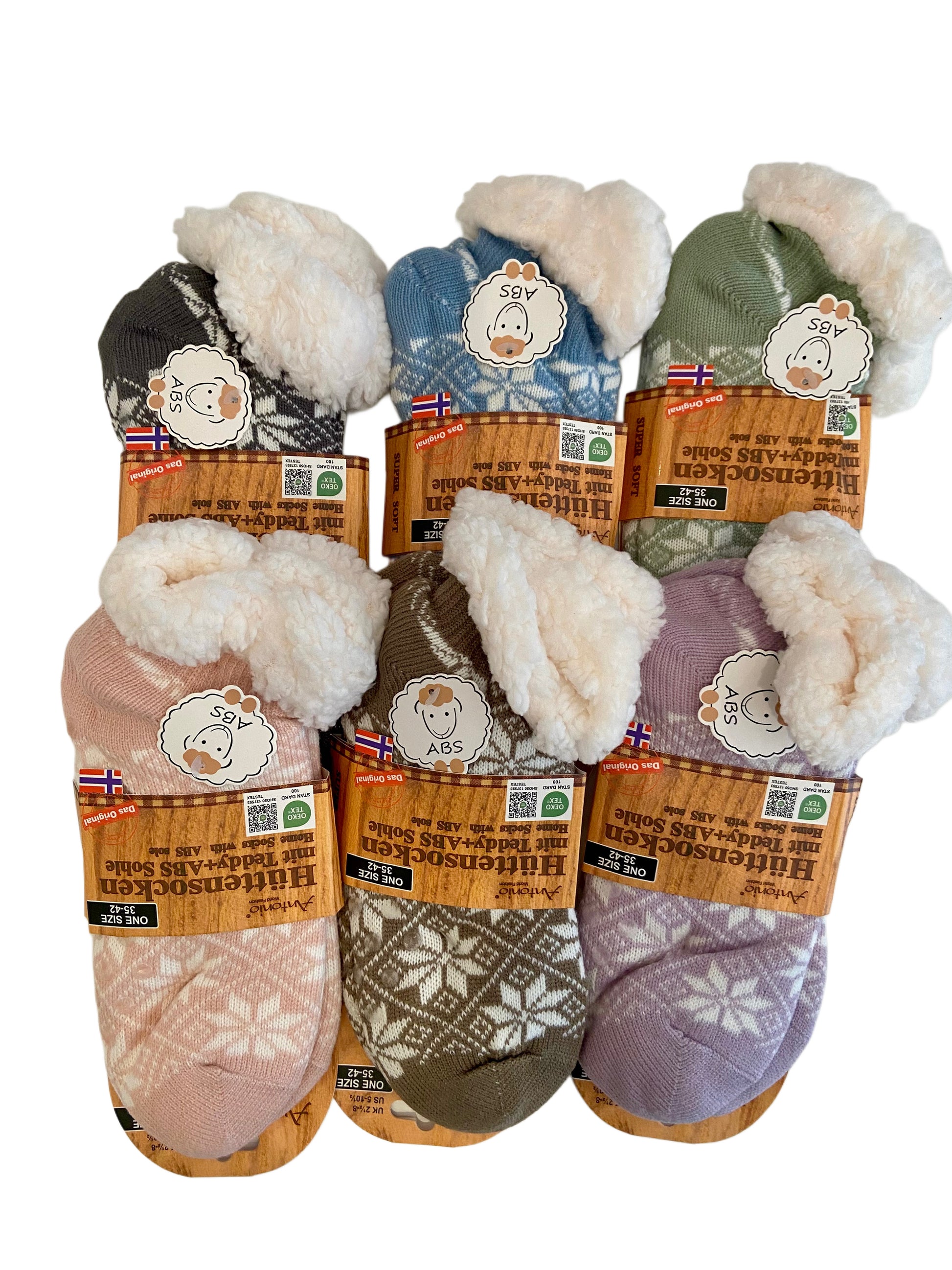 Hüttensocken Kurz, Extra-Flauschig mit ABS, ONE SIZE Damen