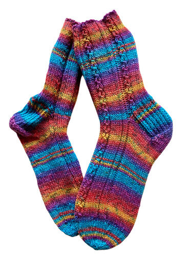 Handgestrickte Socken, Gr. 38/39