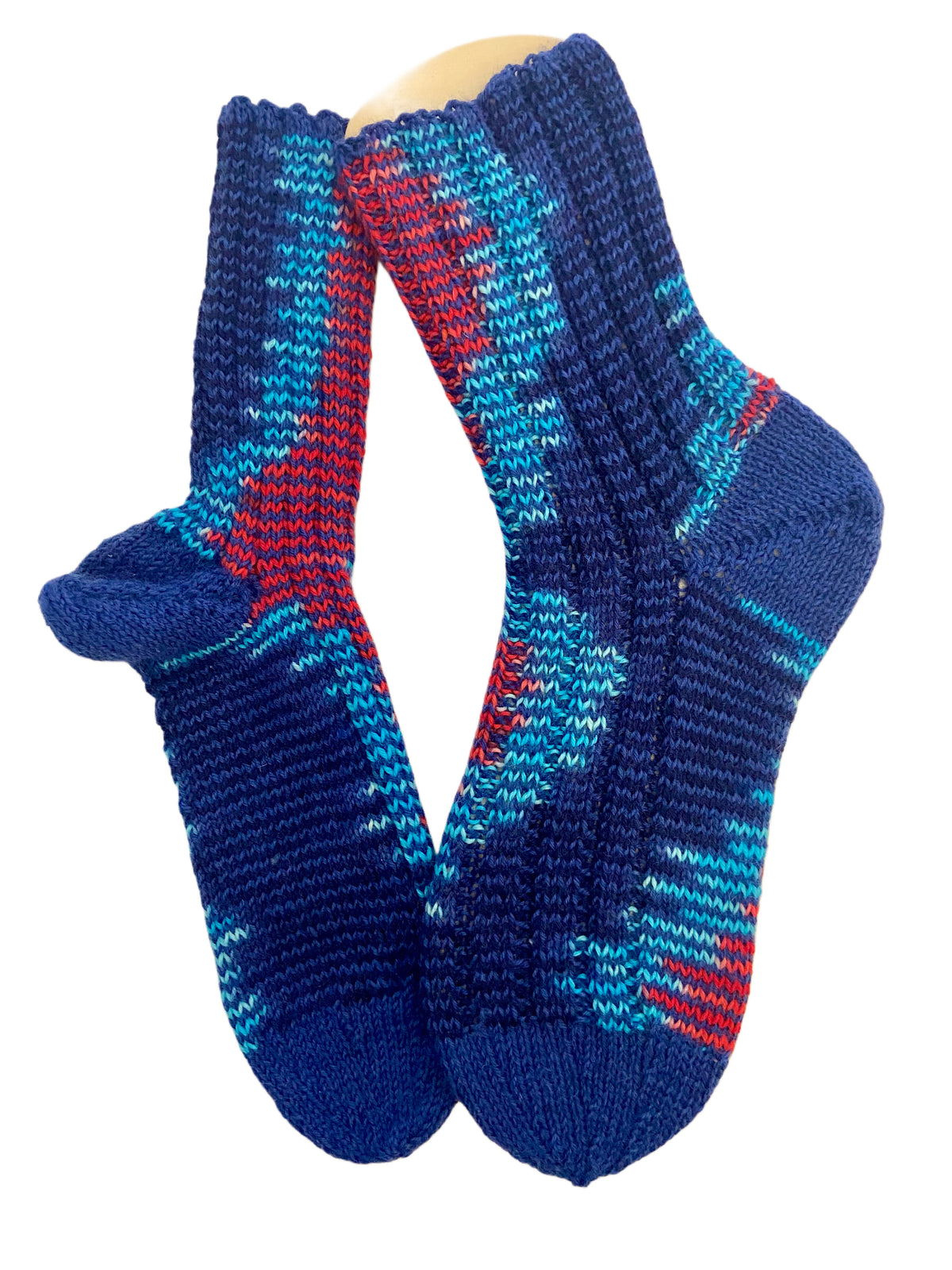 Handgestrickte Socken, Gr. 38/39