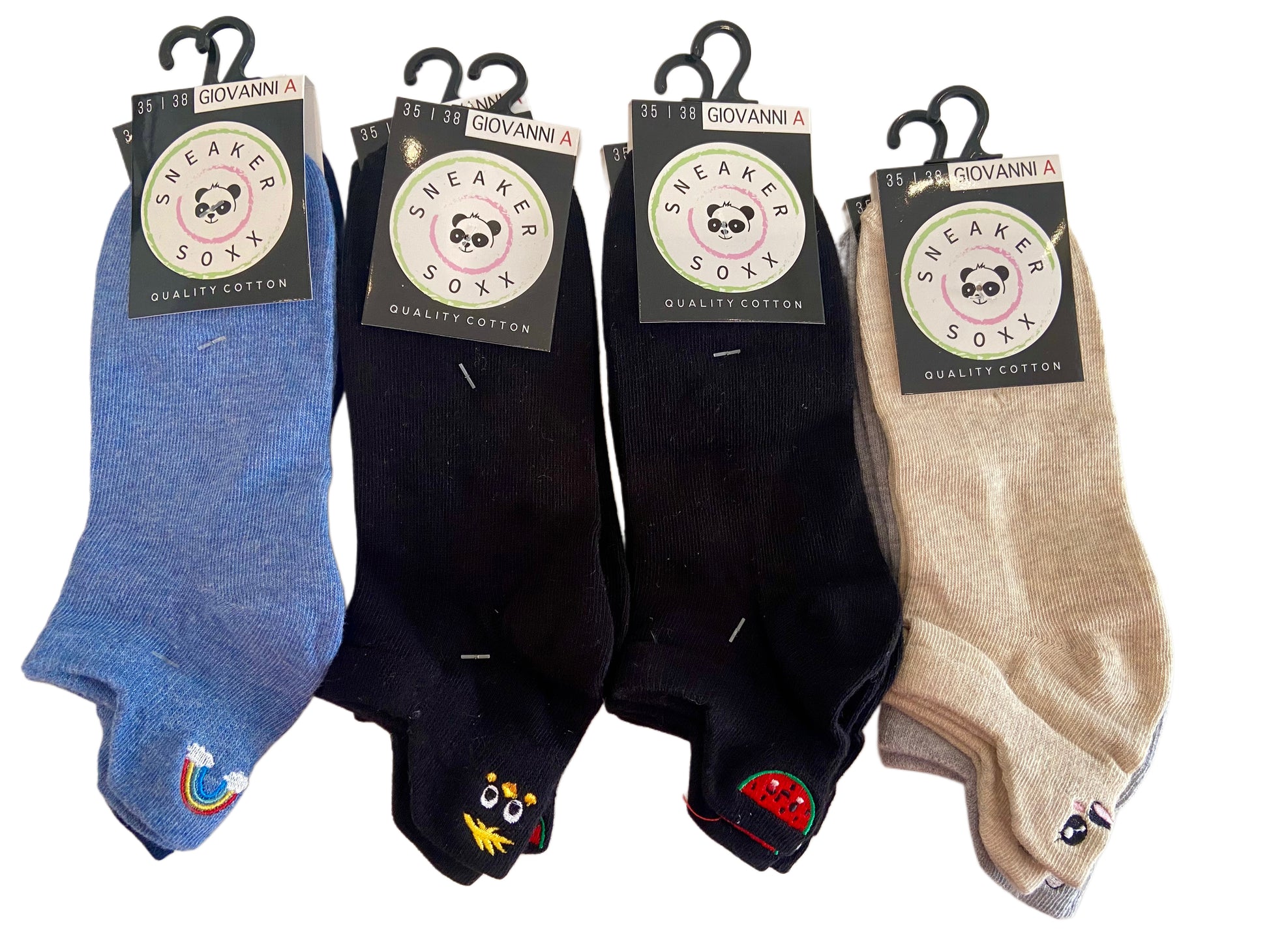Sneakersocken Stickerei, Hackenlasche, 2er Pack