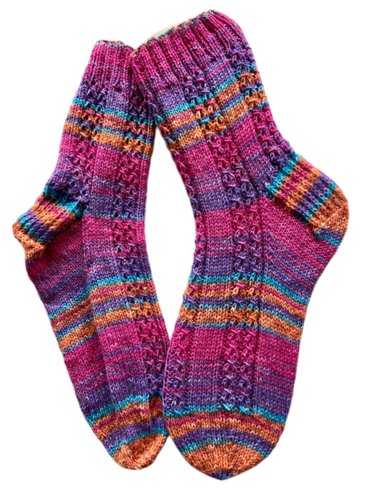 Handgestrickte Socken, Gr. 42/43