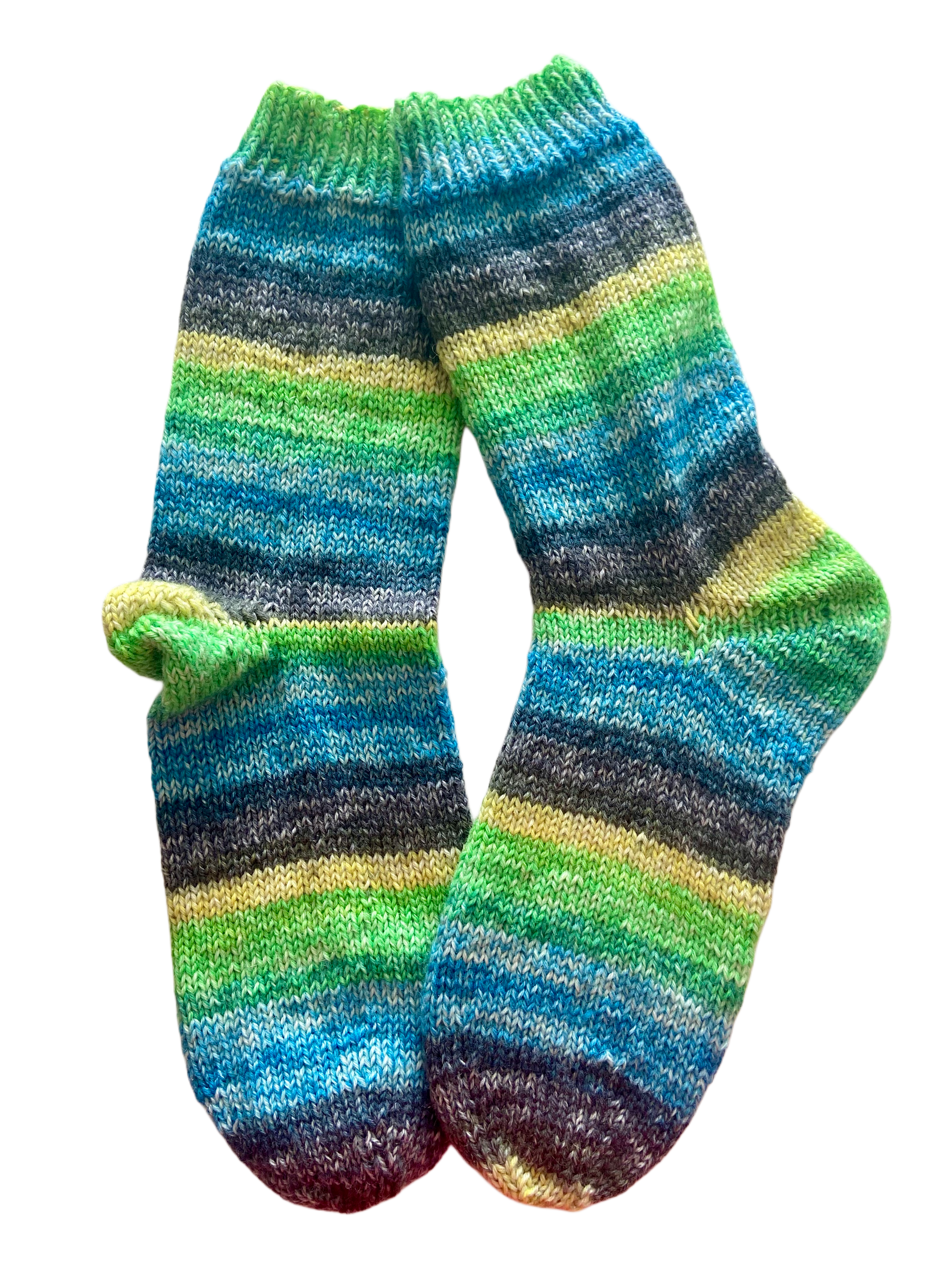 Handgestrickte Socken, Gr. 43/44, 6-fach