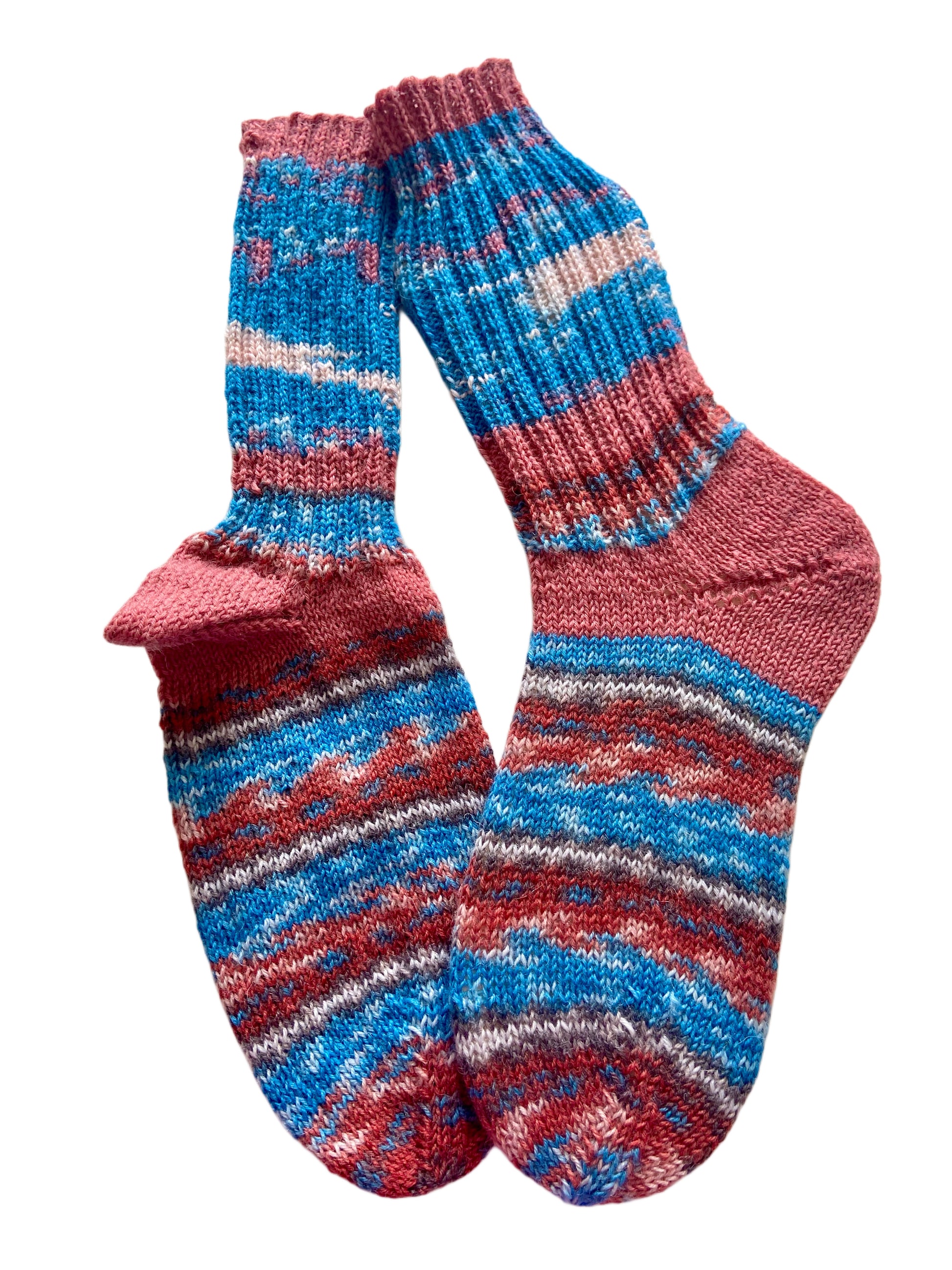 Handgestrickte Socken, Gr. 38/39