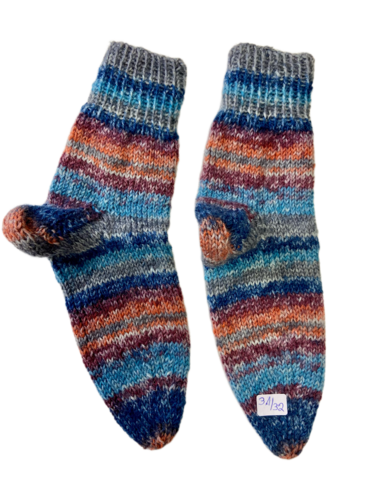 Handgestrickte Socken für Kinder, Gr. 31/32, 2. Wahl