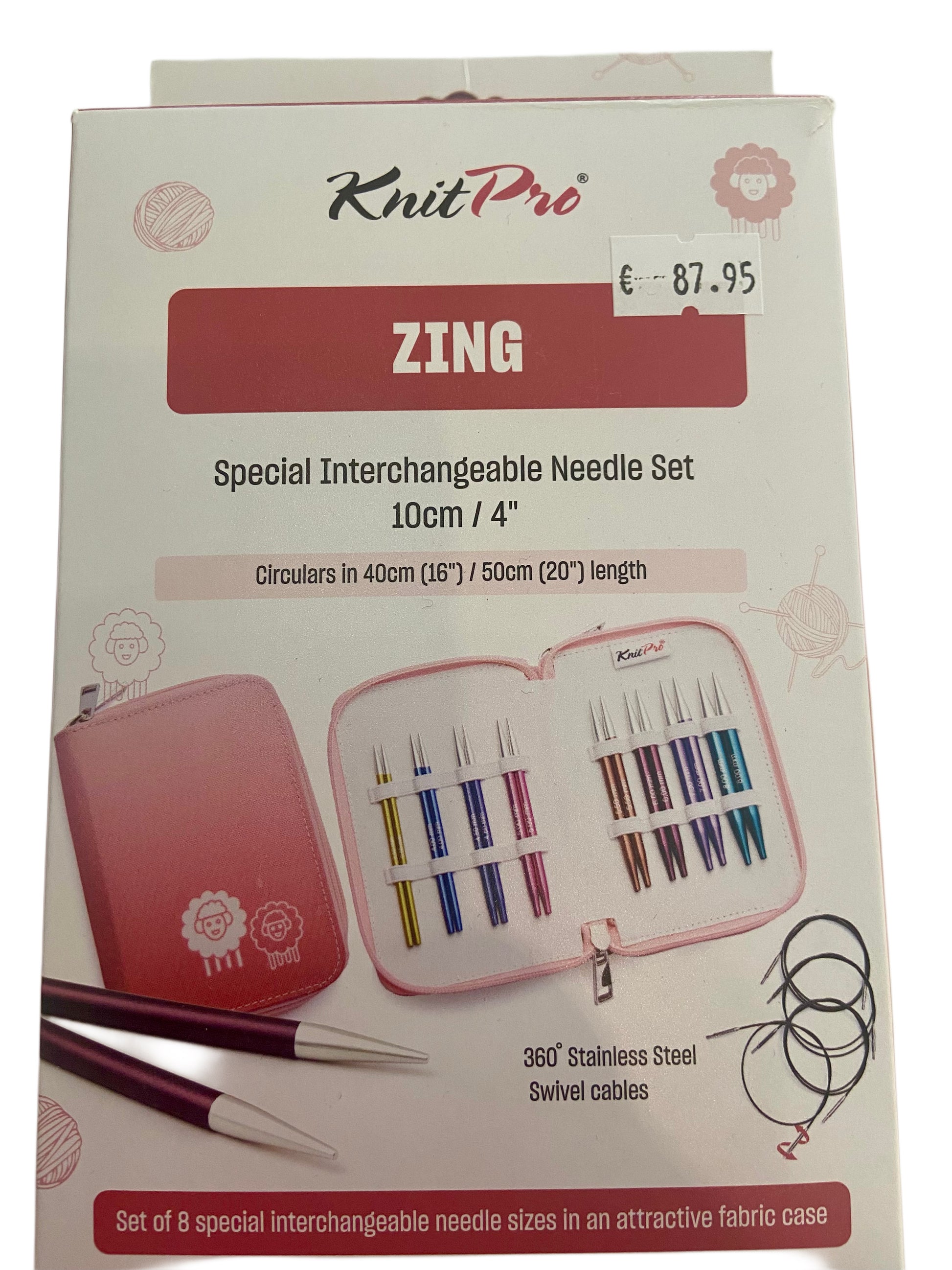 KnitPro Zing Deluxe Special austauschbare Rundstricknadeln 10cm - ZING Alu 3,5 - 8,0 mm