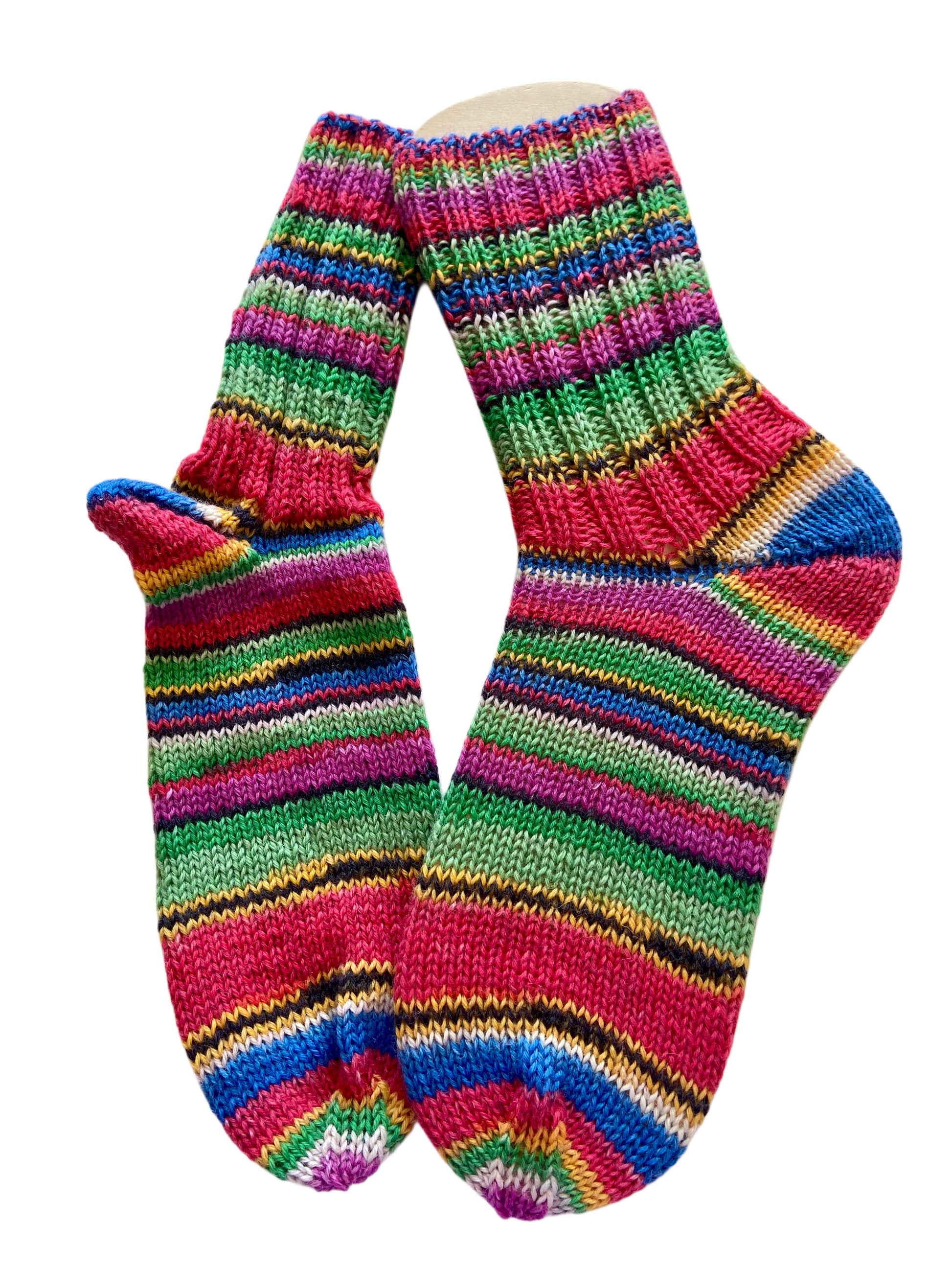 Handgestrickte Socken, Gr. 42/43, 6-fach