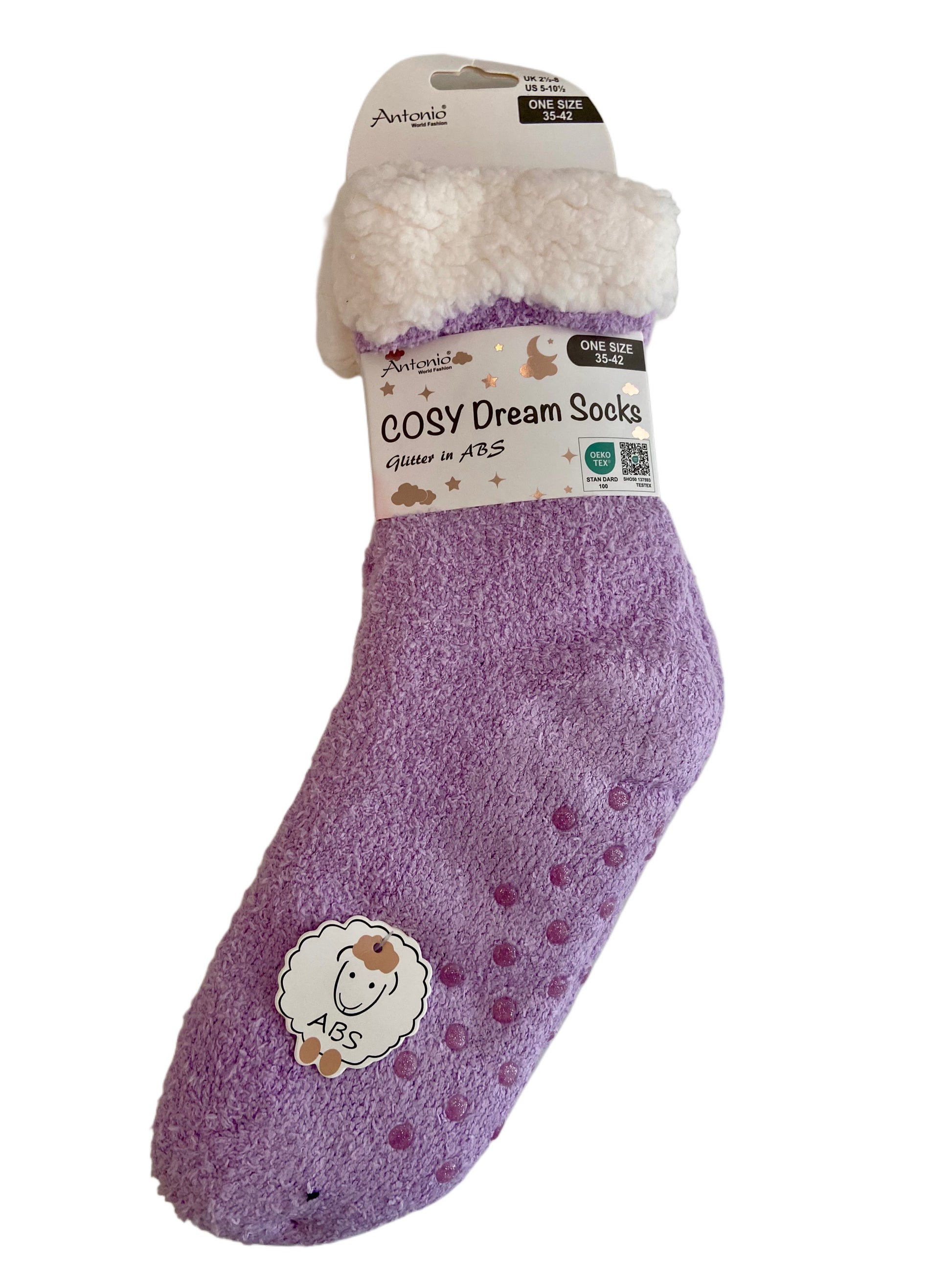 Kuschelsocken Extra-Flauschig mit ABS, ONE SIZE Damen, Glitter im ABS
