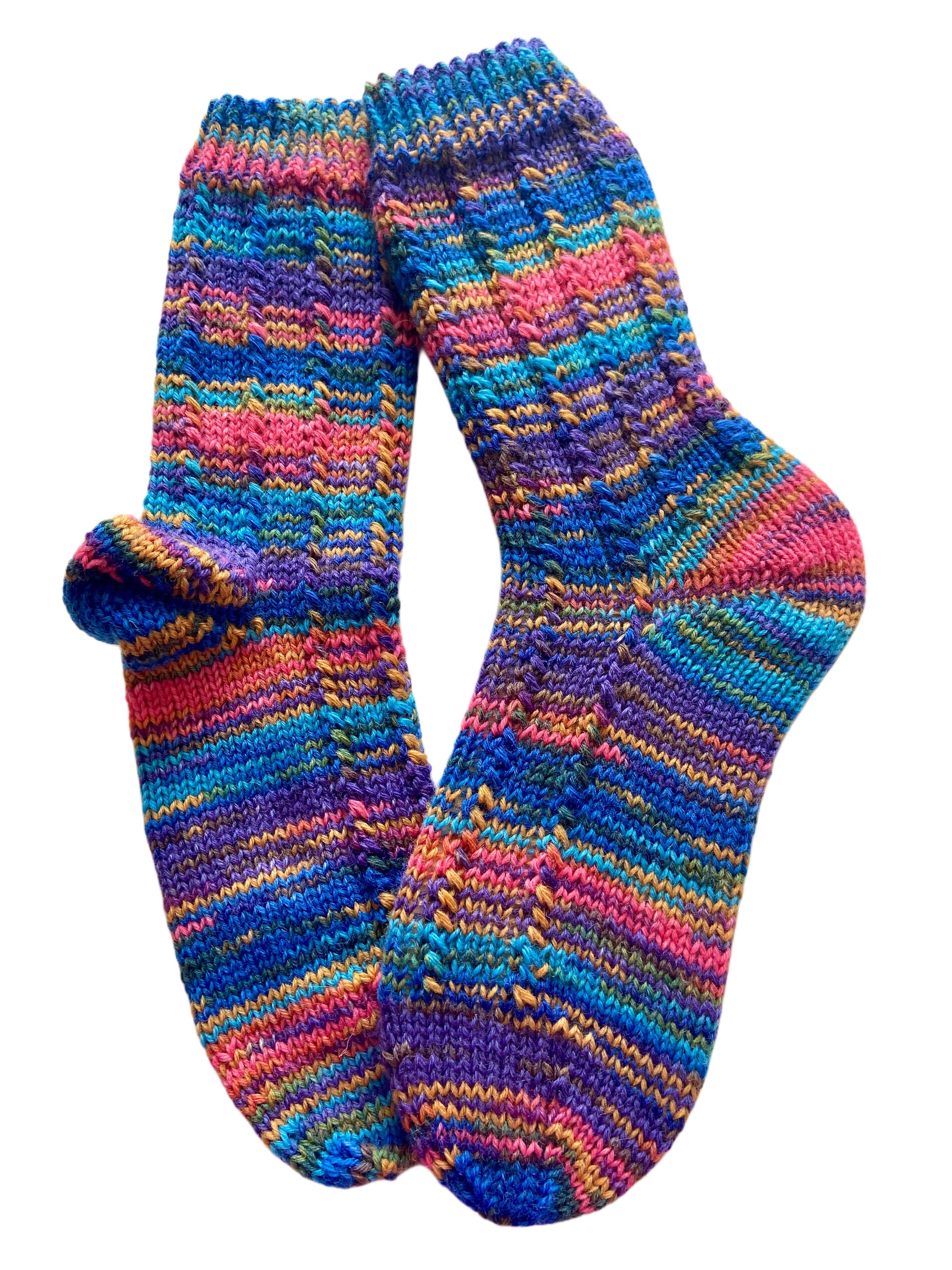 Handgestrickte Socken, Gr. 38/39, 6-fach