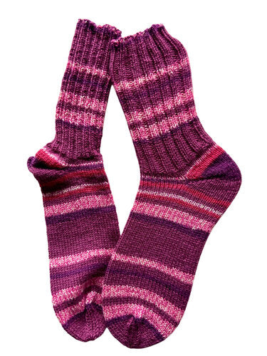 Handgestrickte Socken, Gr. 44/45, 6-fach
