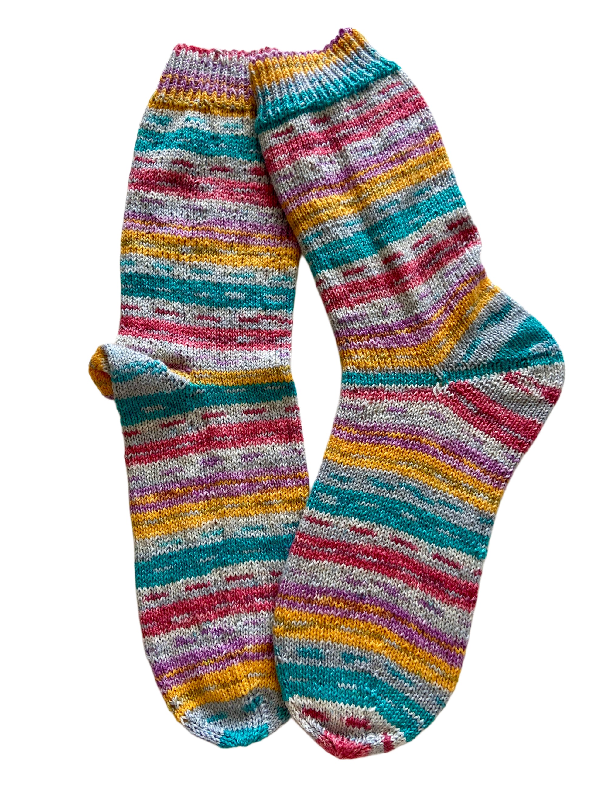 Handgestrickte Socken mit SEIDE, Gr. 45/46
