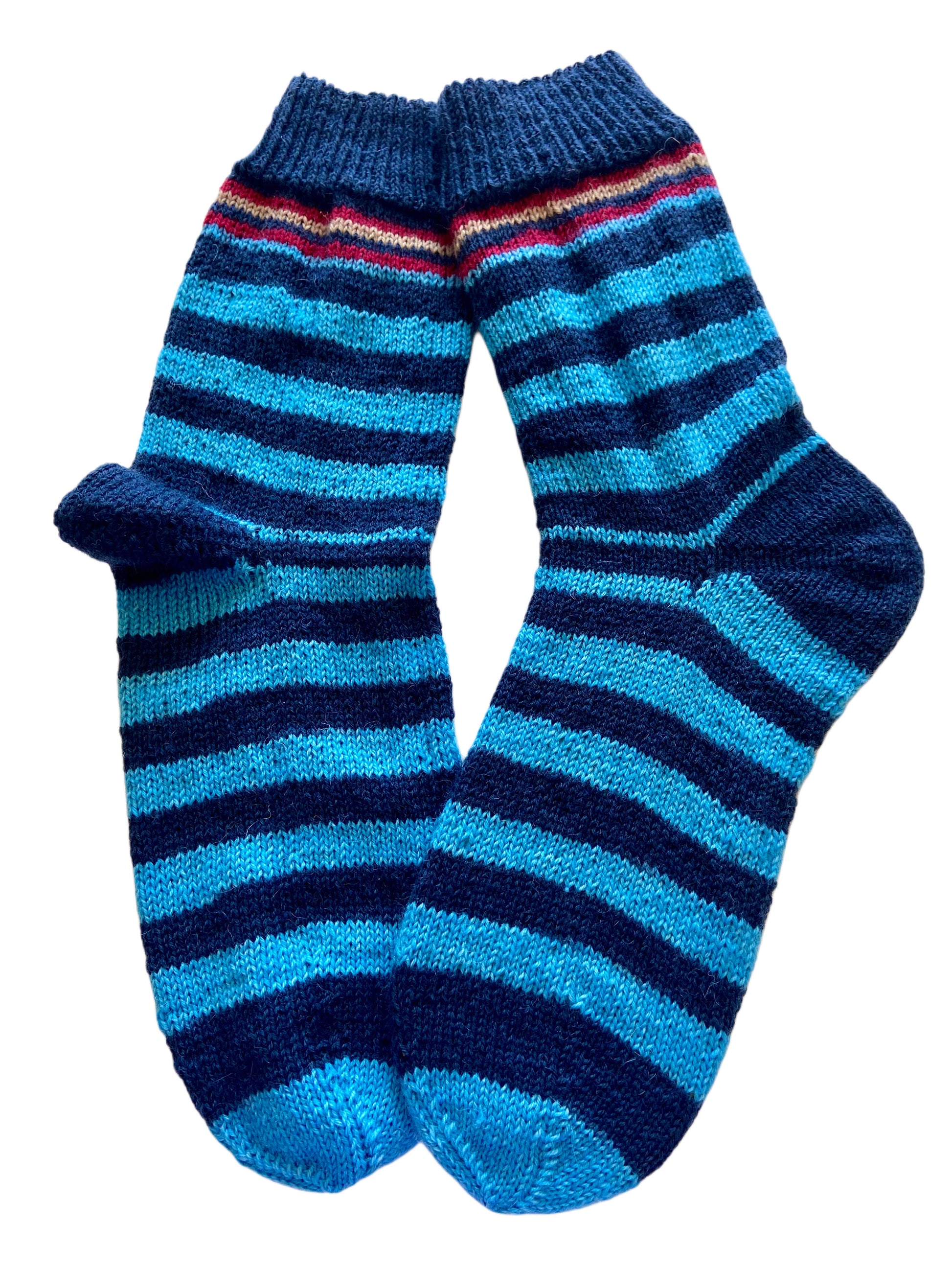 Handgestrickte Socken, Gr. 43/44
