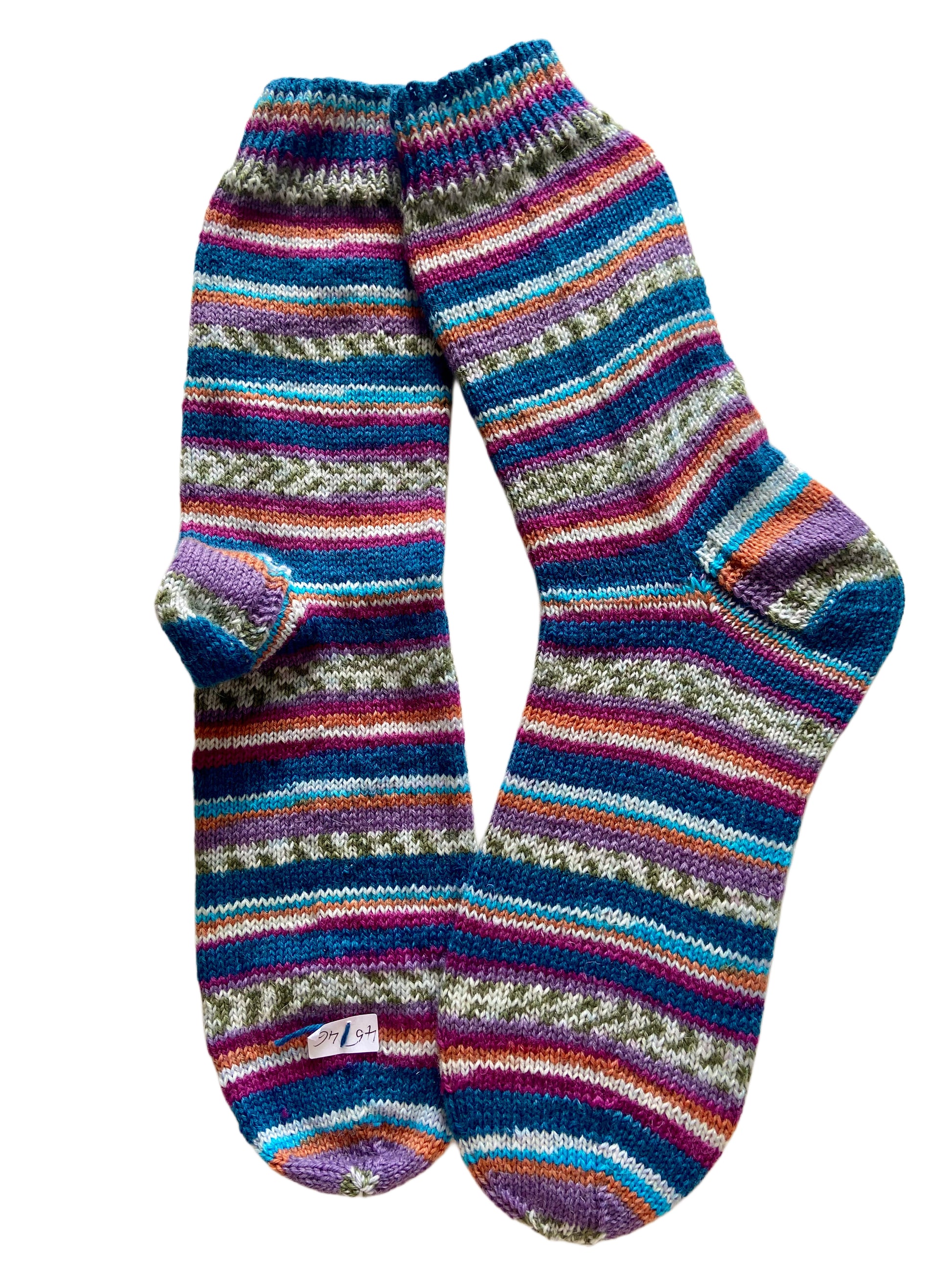 Handgestrickte Socken, Gr. 45/46
