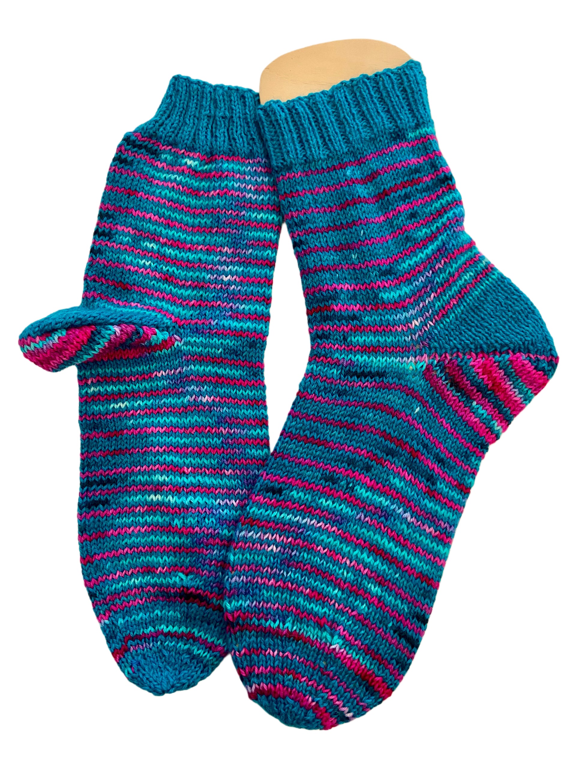 Handgestrickte Socken, Gr. 41/42