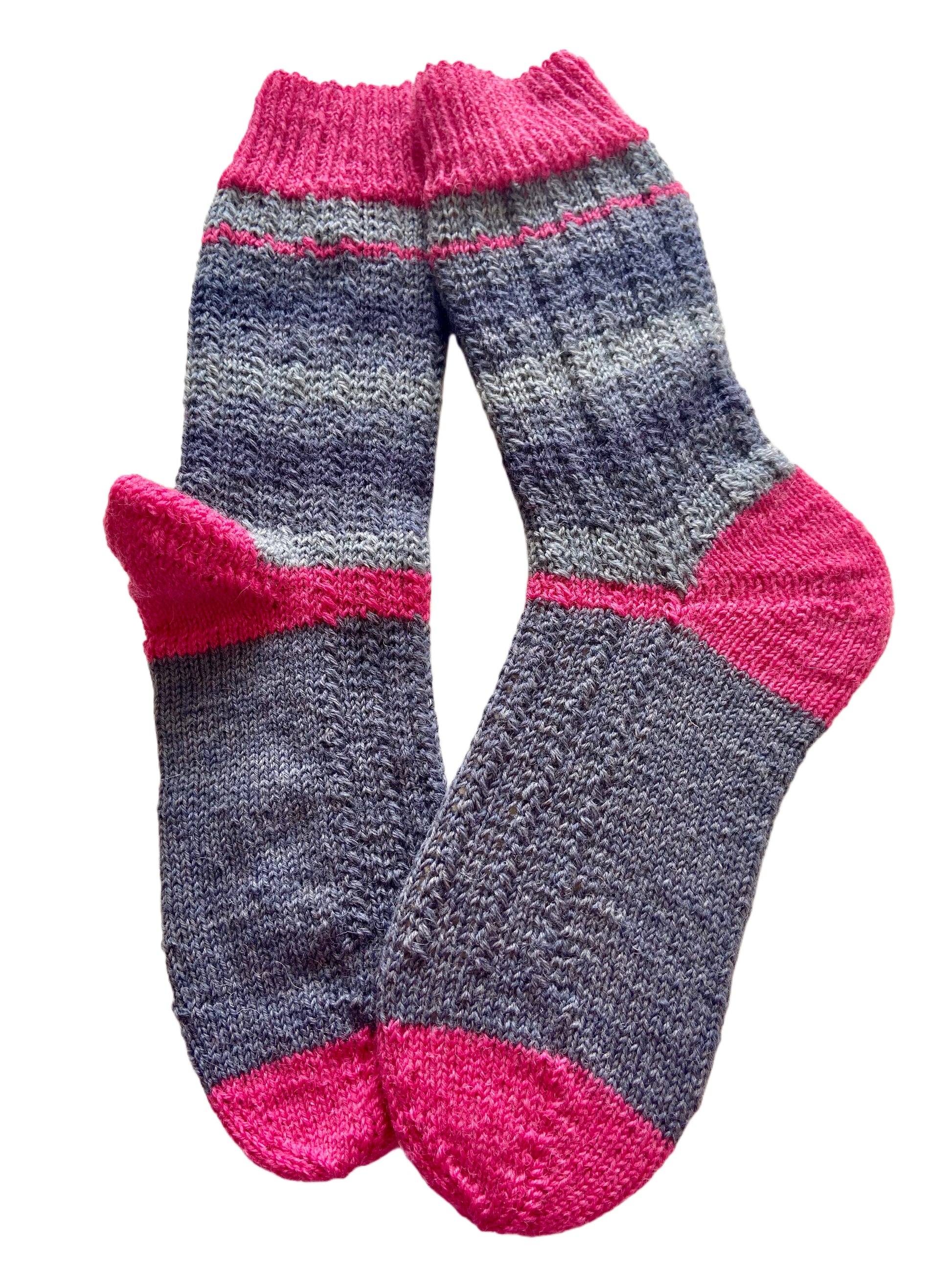 Handgestrickte Socken, Gr. 39/40