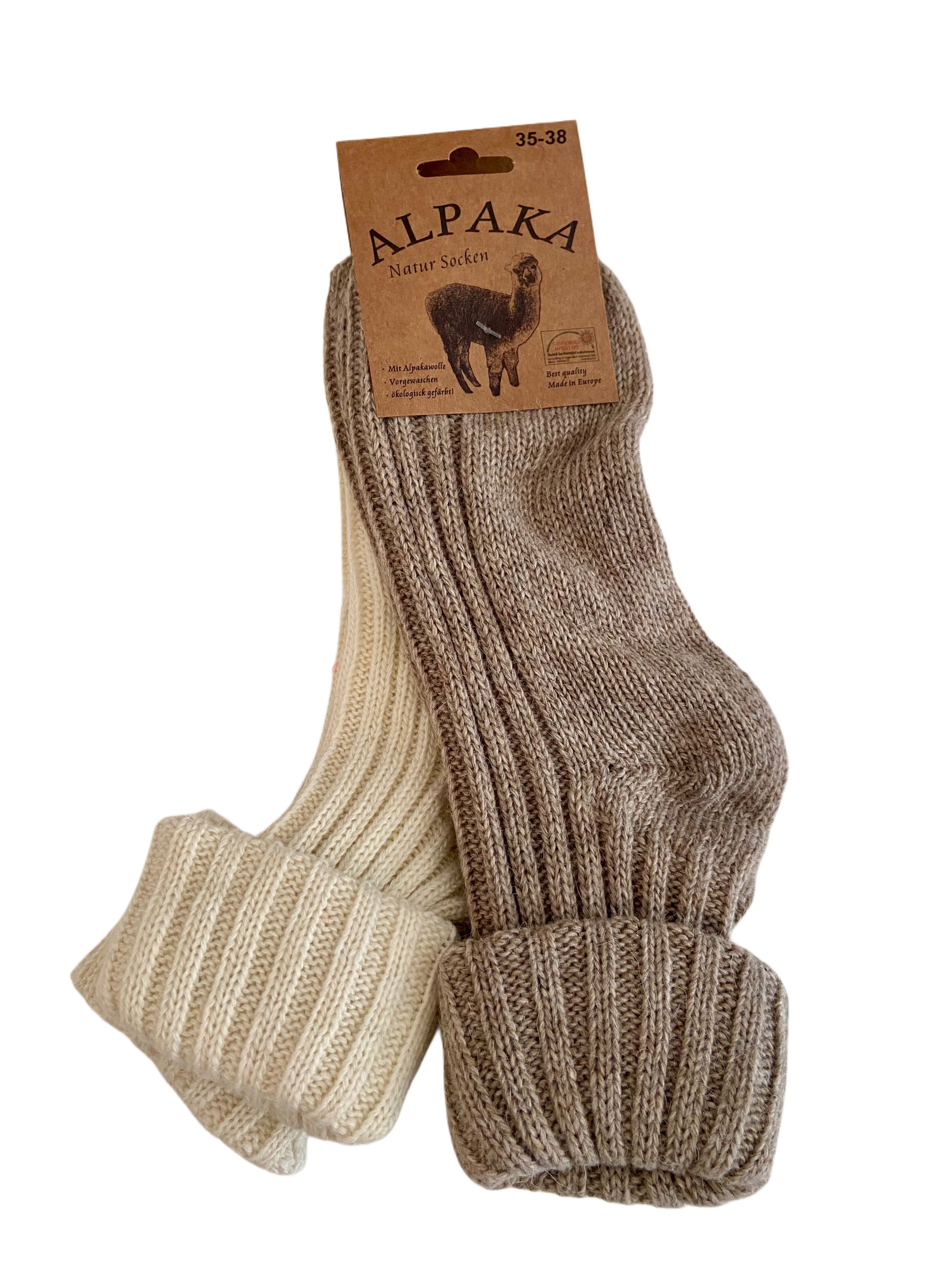 Umschlag-Söckchen mit Alpakawolle, Trendfarben, 2Paar