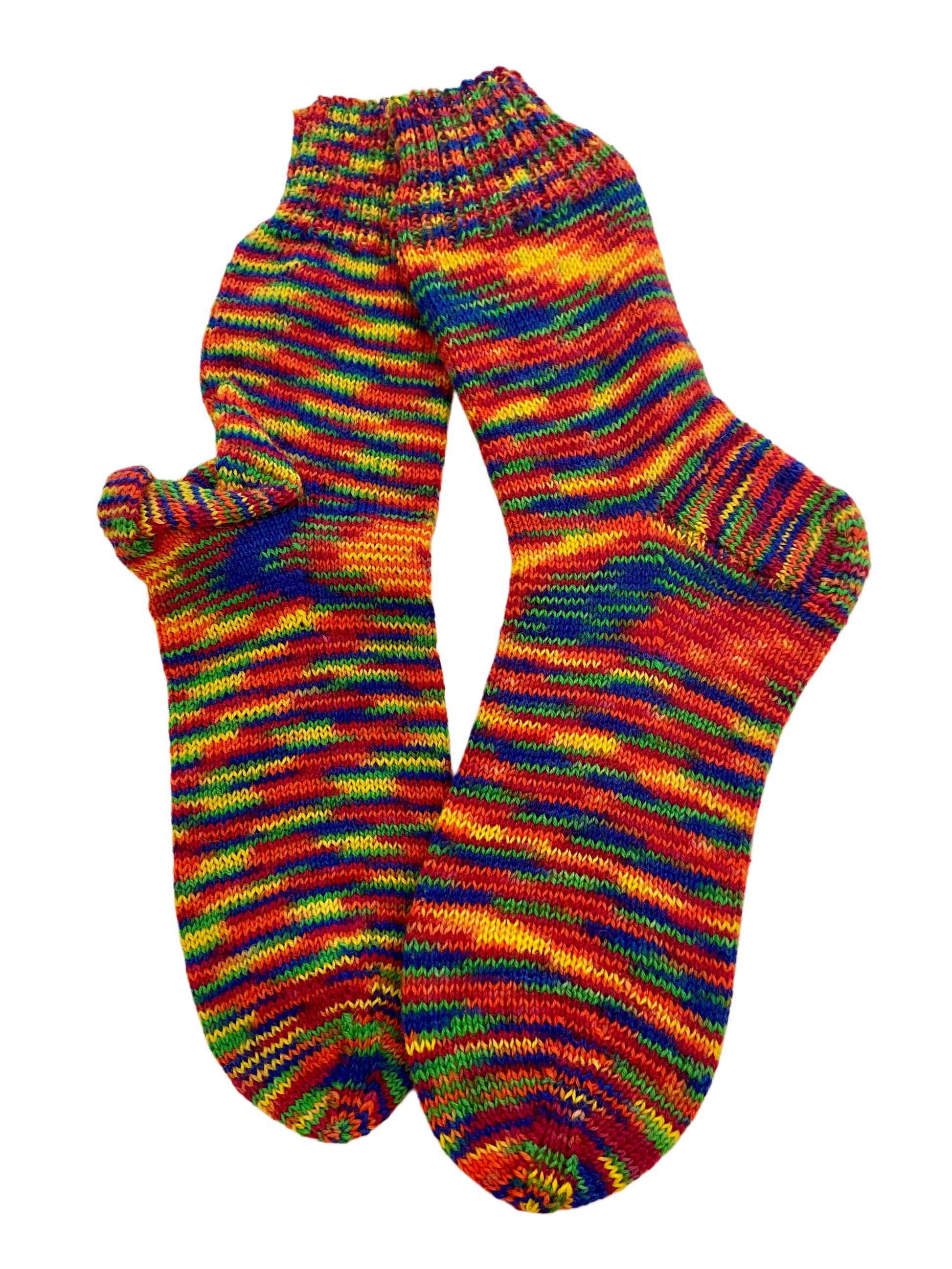 Handgestrickte Socken, Gr. 45/46, Blau