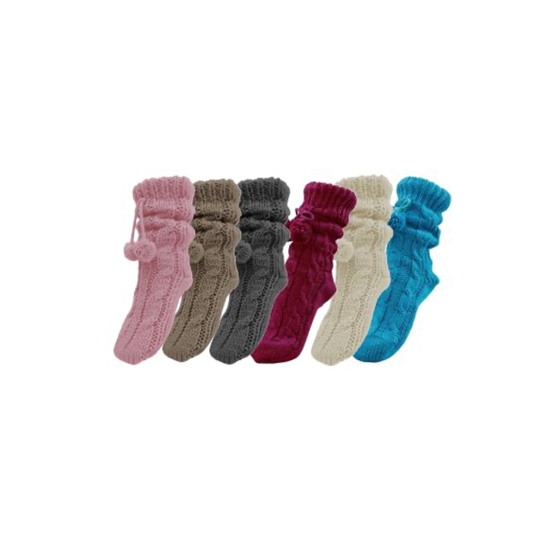 SALE! Dicke, warme Haussocken mit ABS und Teddy-Futter, one-size, braun, extra-flauschig