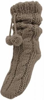 SALE! Dicke, warme Haussocken mit ABS und Teddy-Futter, one-size, braun, extra-flauschig