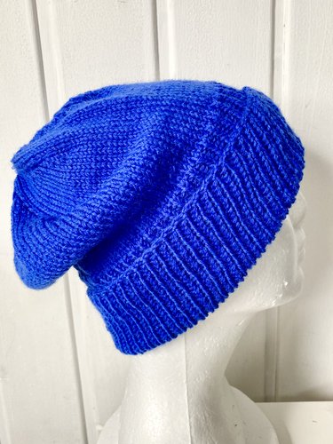 Mütze mit Umschlagrand, gestrickt, HANDARBEIT