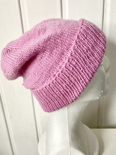 Mütze mit Umschlagrand, gestrickt, HANDARBEIT