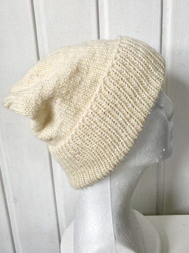 Mütze mit Umschlagrand, gestrickt, HANDARBEIT