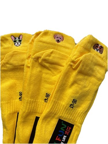 Unisex Sneakers Socken "Fersen-Stick-Hund", 3er Pack