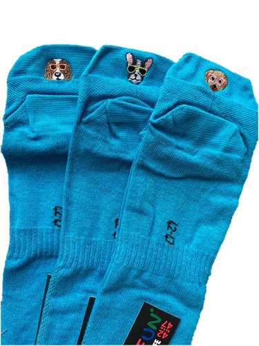 Unisex Sneakers Socken "Fersen-Stick-Hund", 3er Pack