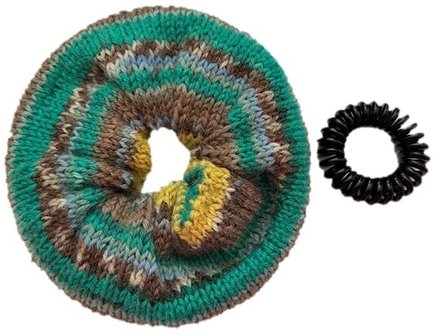 Haargummi, Scrunchie, gestrickt, HANDARBEIT