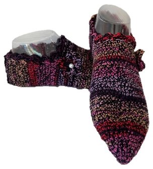 Hausschuhe, Puschen, Sofaschuhe, Bettschuhe, Handarbeit, Gr. 39/40