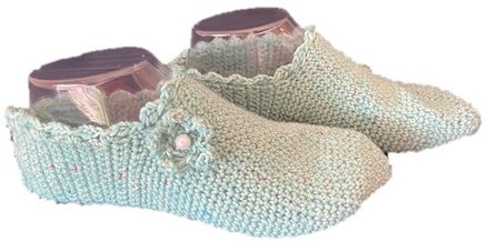 Hausschuhe, Puschen, Sofaschuhe, Bettschuhe, Handarbeit, Gr. 36/37