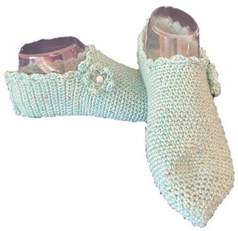 Hausschuhe, Puschen, Sofaschuhe, Bettschuhe, Handarbeit, Gr. 39/40