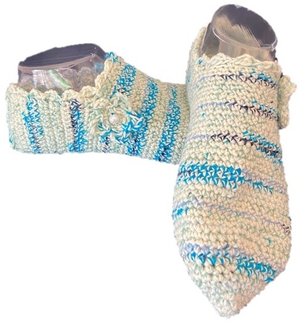 Hausschuhe, Puschen, Sofaschuhe, Bettschuhe, Handarbeit, Gr. 38/39