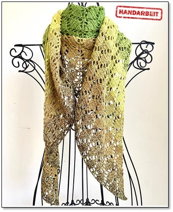 Dreieckstuch, Lacetuch, Schultertuch, HANDARBEIT, mit Glitzerfaden