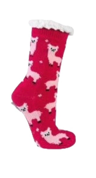 Hüttensocken Extra-Flauschig mit ABS, Lama, ONE SIZE Damen