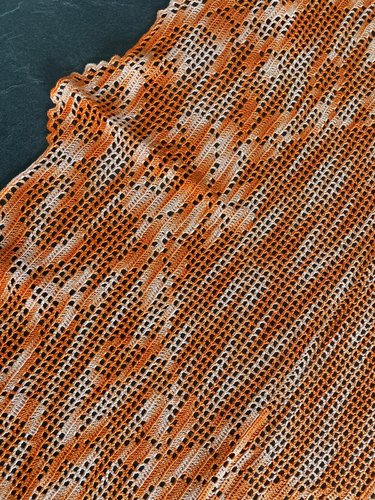 Mitteldecke, gehäkelt, HANDARBEIT, Orange