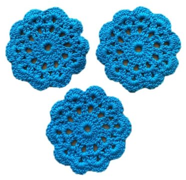 3er Set Untersetzer, Glasuntersetzer, gehäkelt, HANDARBEIT