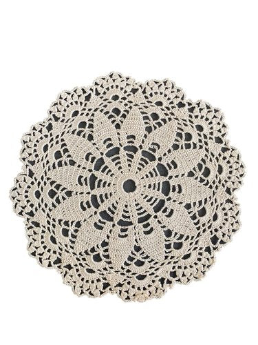 Deckchen, gehäkelt, HANDARBEIT, Beige