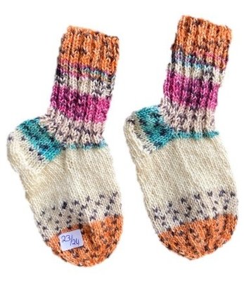 Handgestrickte Socken für Kinder, Gr. 23/24