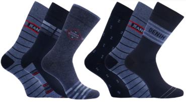 Herrensocken Denim, 3er Pack