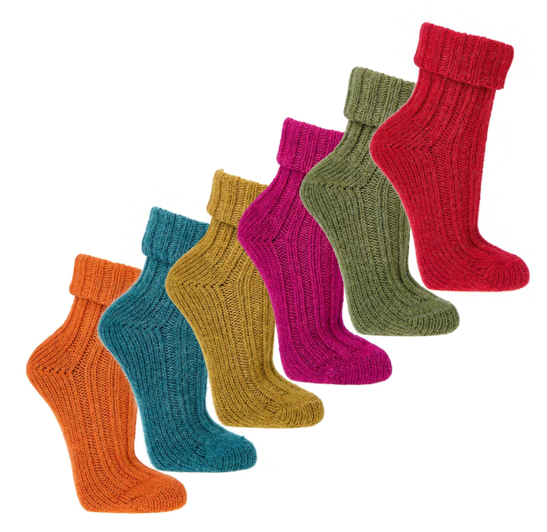 Bunte Stricksocken in TRENDFARBEN mit Alpaka
