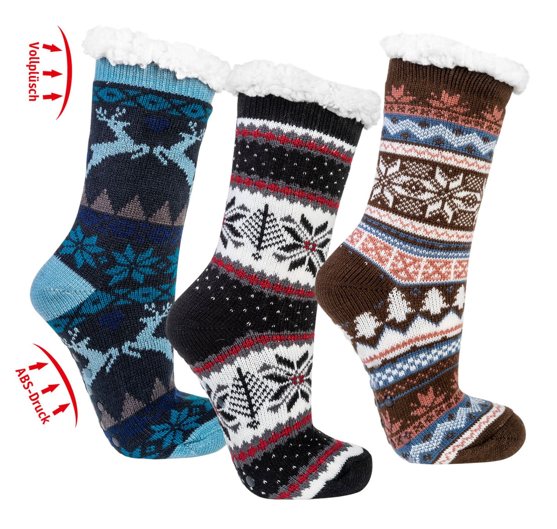 Hüttensocken Extra-Flauschig mit ABS, ONE SIZE Herren