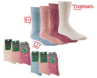 Vollplüsch Damen THERMO-Socken mit Wolle
