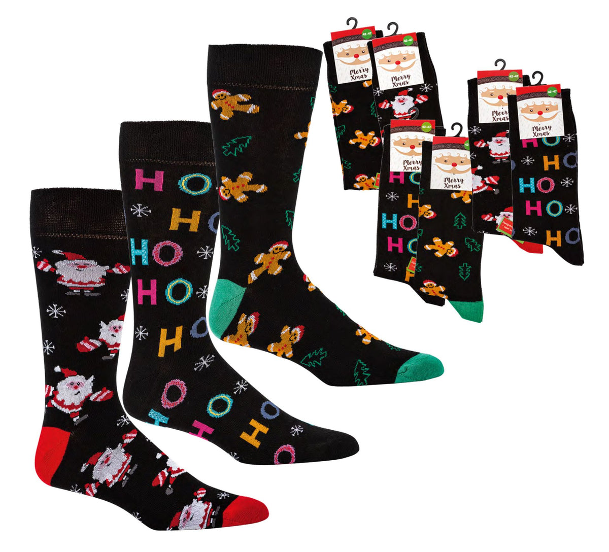 Erwachsenen-Weihnachts-Socken "HOHOHO"