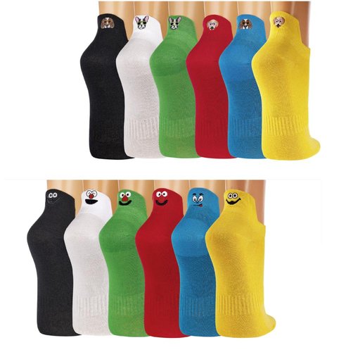 Unisex Sneakers Socken "Fersen-Stick-Hund", 3er Pack